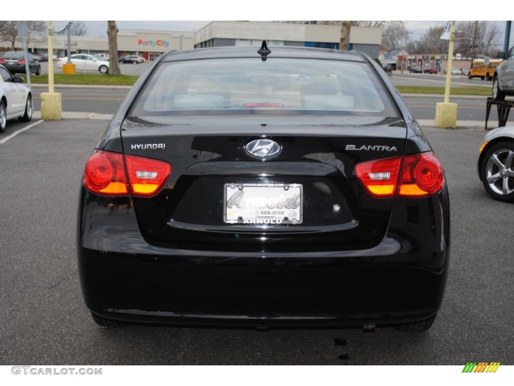 2009 Elantra GLS Sedan - Black Pearl / Gray photo #5