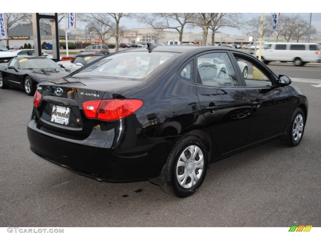 2009 Elantra GLS Sedan - Black Pearl / Gray photo #6