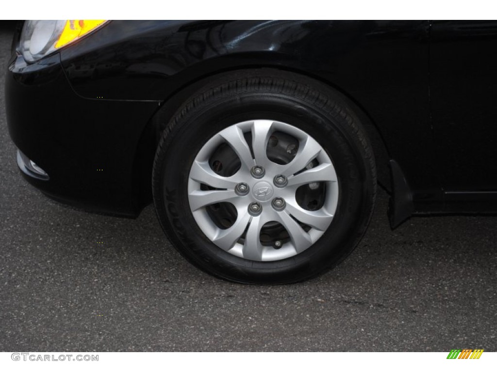 2009 Elantra GLS Sedan - Black Pearl / Gray photo #8