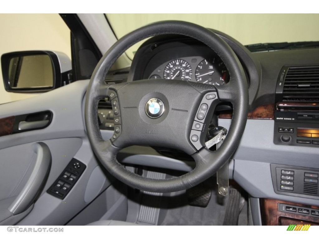 2006 BMW X5 3.0i Grey Steering Wheel Photo #58411817