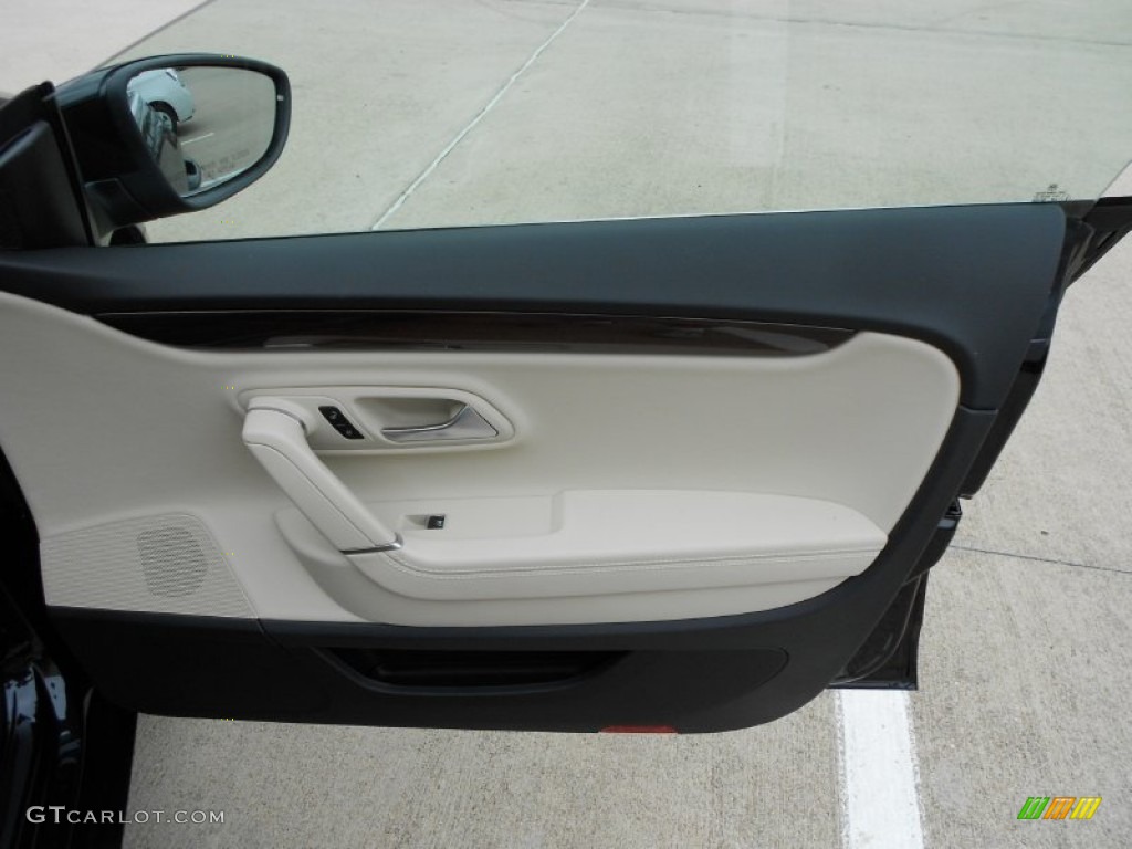 2012 Volkswagen CC Lux Plus Black/Cornsilk Beige Door Panel Photo #58413084