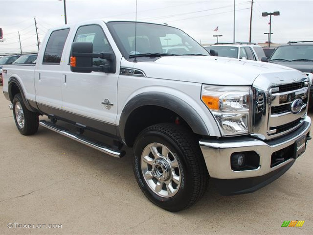 Oxford White 2012 Ford F250 Super Duty Lariat Crew Cab 4x4 Exterior Photo #58415737