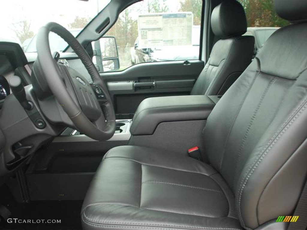 Black Interior 2012 Ford F250 Super Duty Lariat Crew Cab 4x4 Photo #58415799