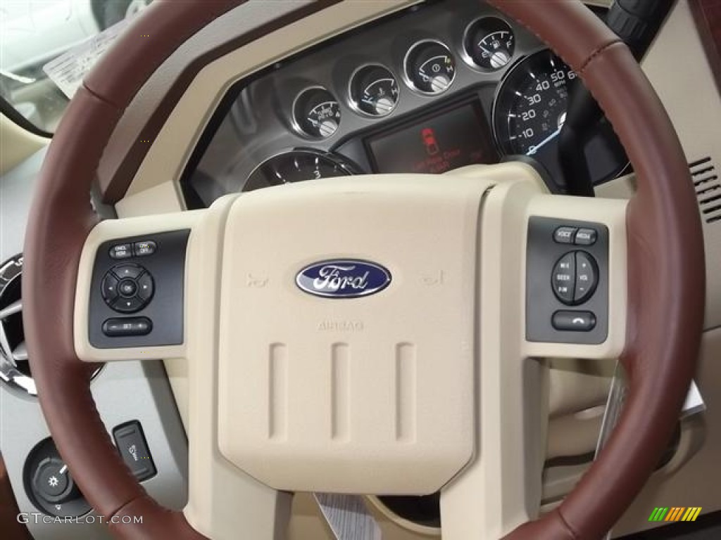 2012 Ford F250 Super Duty King Ranch Crew Cab 4x4 Chaparral Leather Steering Wheel Photo #58417509