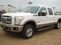 2012 White Platinum Metallic Tri-Coat Ford F250 Super Duty King Ranch Crew Cab 4x4  photo #3