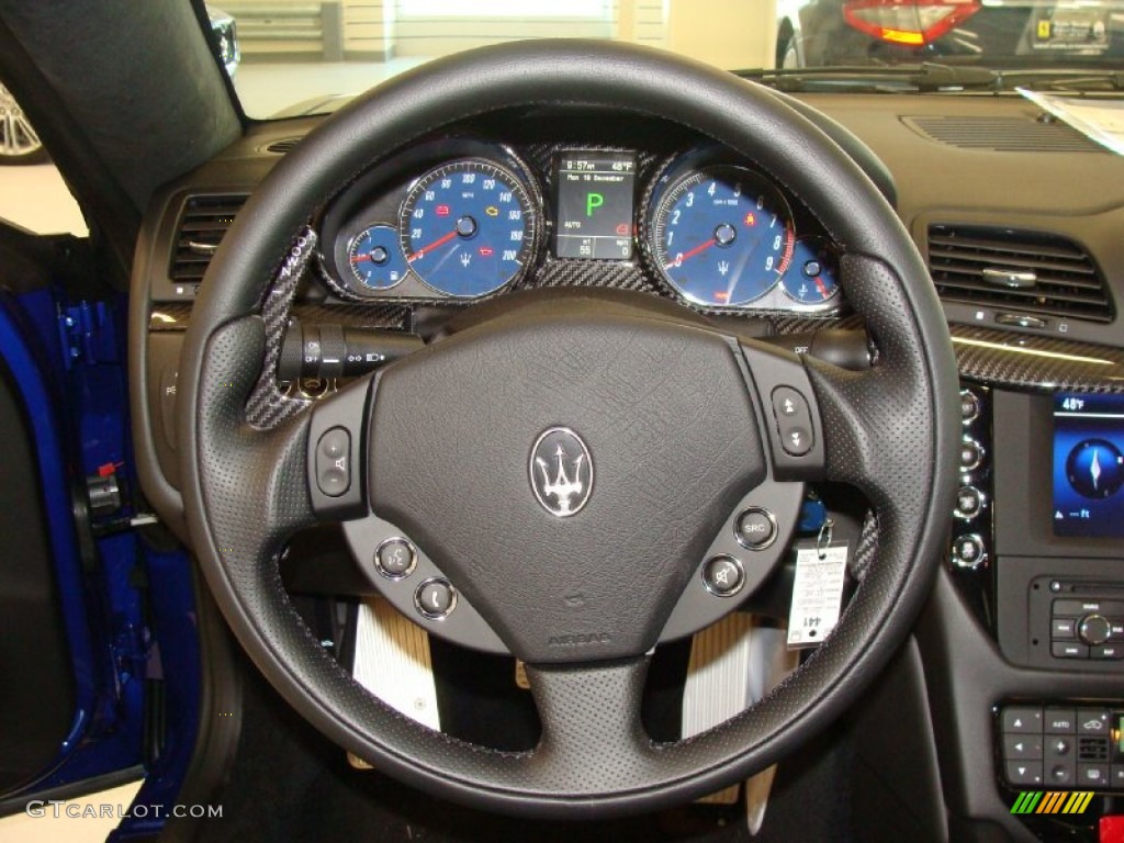 2012 Maserati GranTurismo MC Coupe Nero Steering Wheel Photo #58418778
