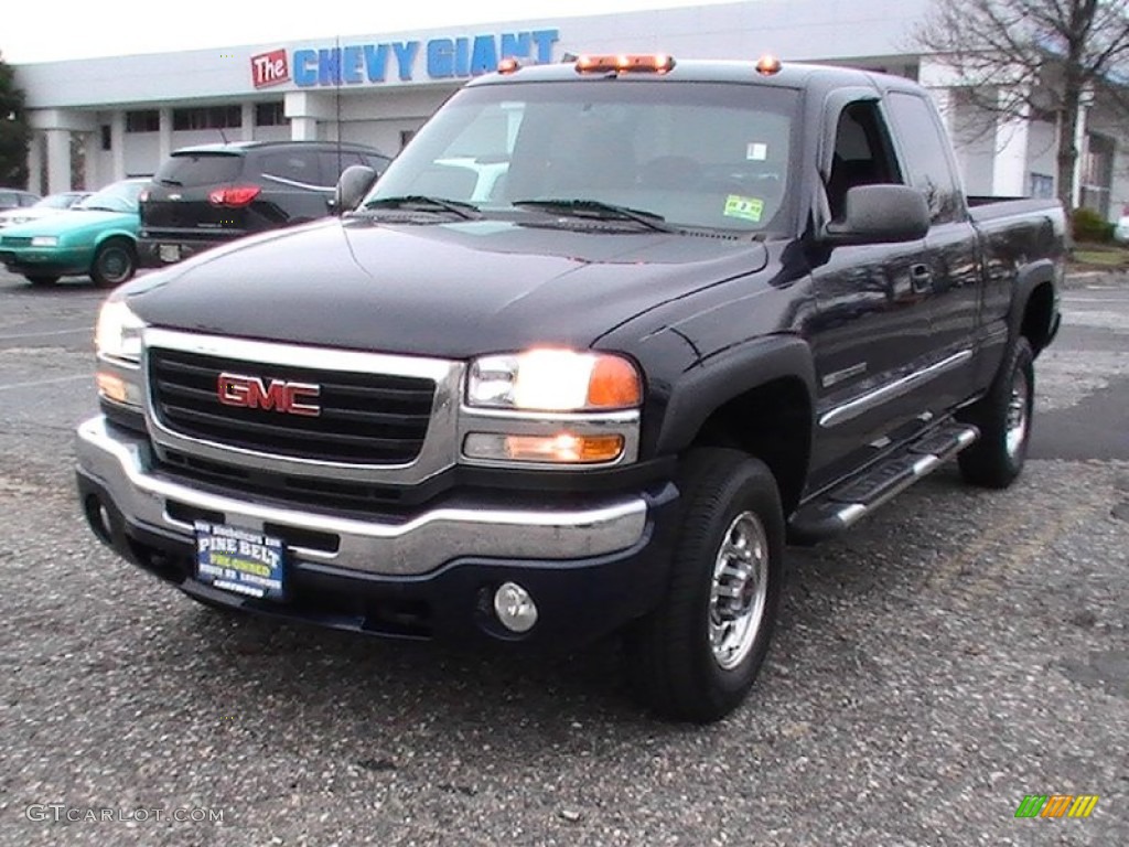 2005 Sierra 2500HD SLE Extended Cab 4x4 - Deep Blue Metallic / Dark Pewter photo #1