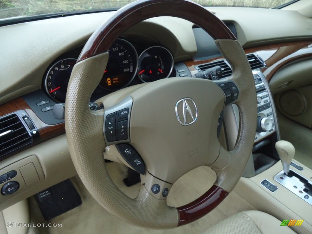 2005 Acura RL 3.5 AWD Sedan Parchment Steering Wheel Photo #58424784