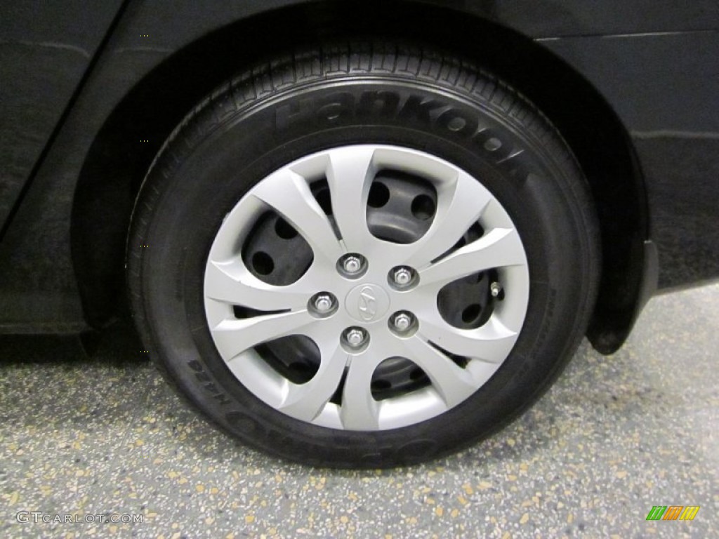 2009 Elantra GLS Sedan - Black Pearl / Gray photo #4