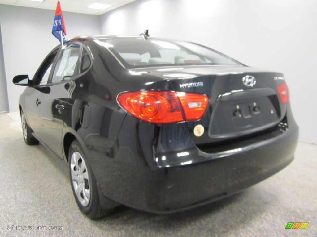 2009 Elantra GLS Sedan - Black Pearl / Gray photo #5