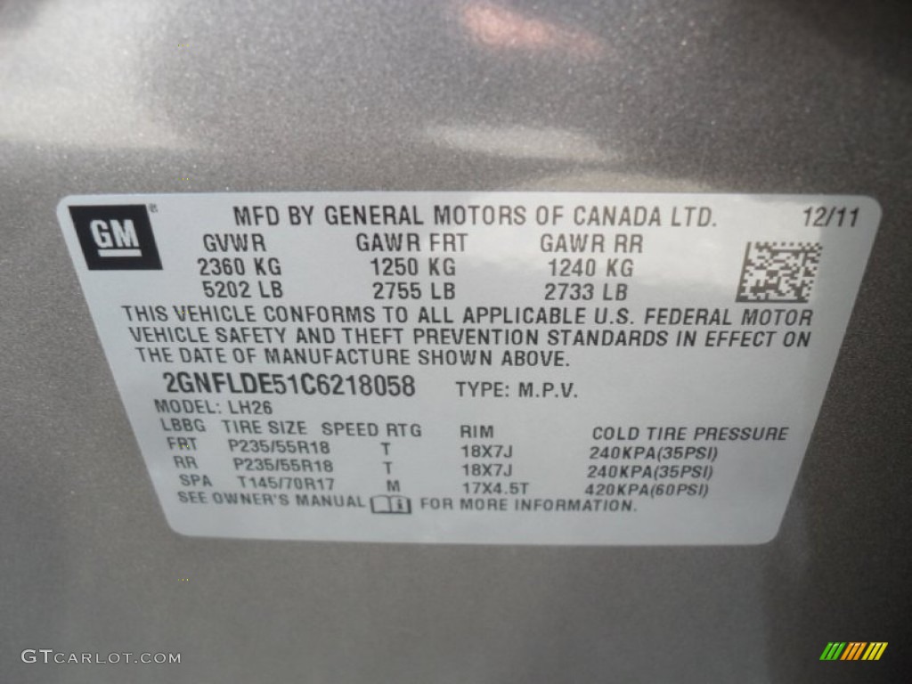 2012 Equinox LT - Mocha Steel Metallic / Jet Black photo #6