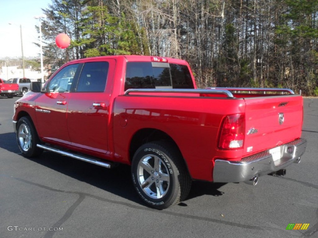 2012 Ram 1500 Big Horn Crew Cab - Flame Red / Dark Slate Gray/Medium Graystone photo #2