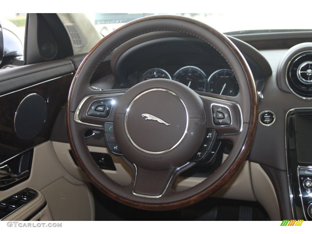 2012 Jaguar XJ XJL Portfolio Cashew/Truffle Steering Wheel Photo #58439136