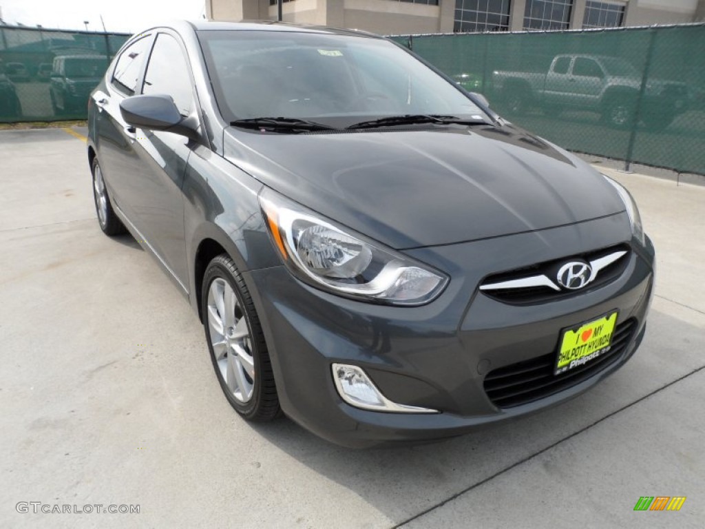 2012 Accent GLS 4 Door - Cyclone Gray / Gray photo #1