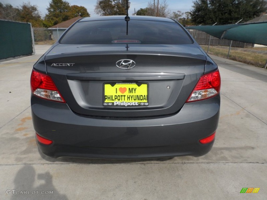 2012 Accent GLS 4 Door - Cyclone Gray / Gray photo #4