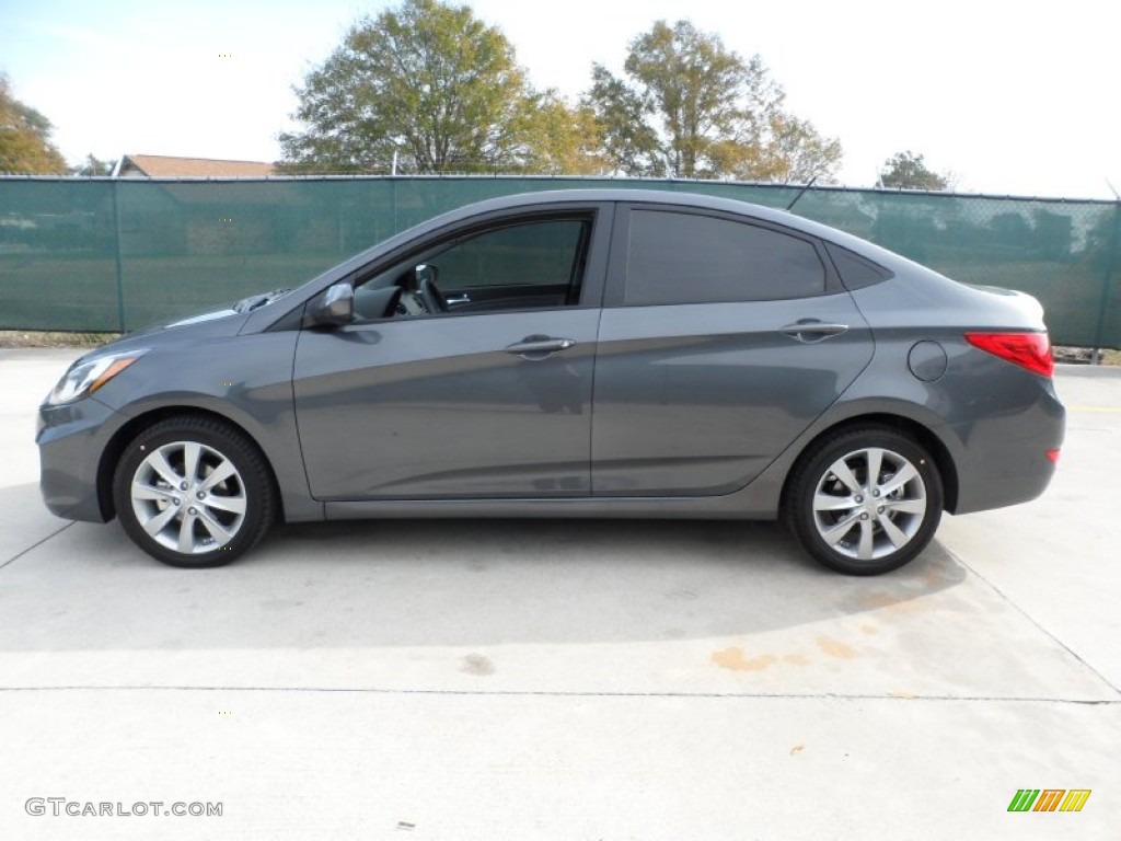 2012 Accent GLS 4 Door - Cyclone Gray / Gray photo #6