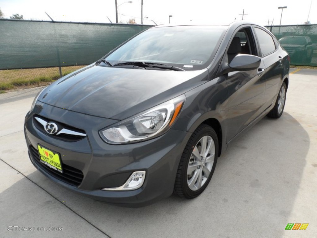 2012 Accent GLS 4 Door - Cyclone Gray / Gray photo #7