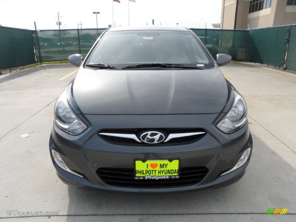 2012 Accent GLS 4 Door - Cyclone Gray / Gray photo #8