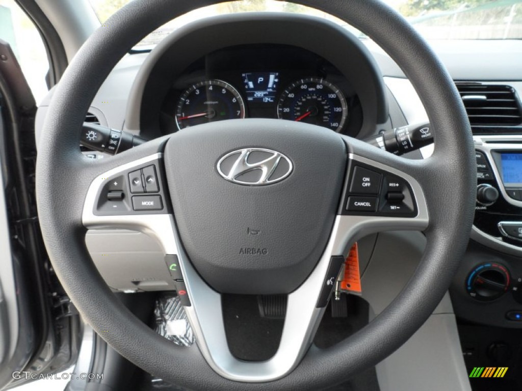 2012 Accent GLS 4 Door - Cyclone Gray / Gray photo #30