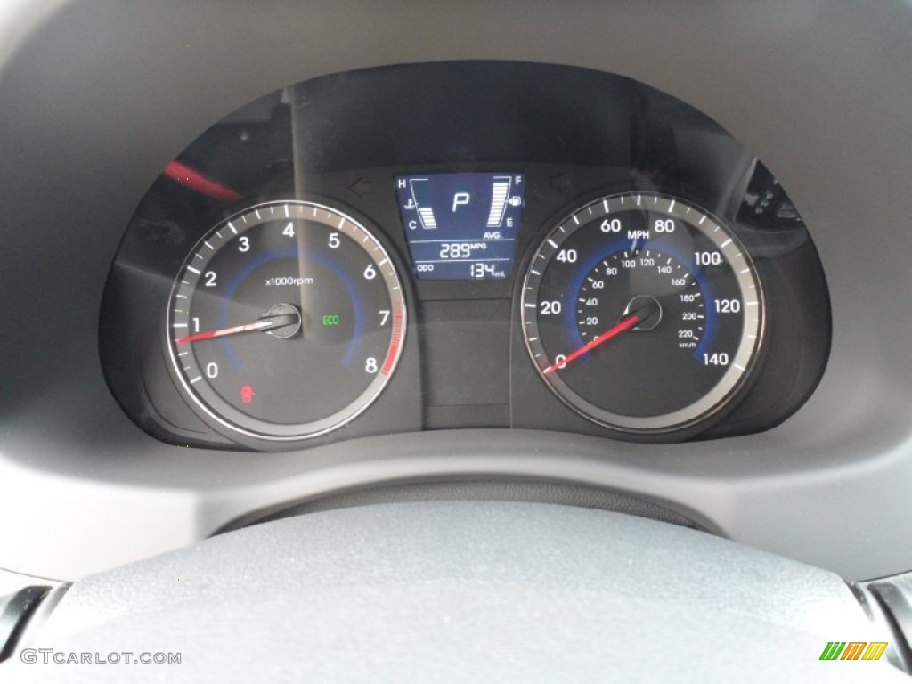 2012 Accent GLS 4 Door - Cyclone Gray / Gray photo #31