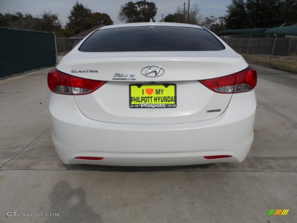2012 Elantra Limited - Shimmering White / Beige photo #4