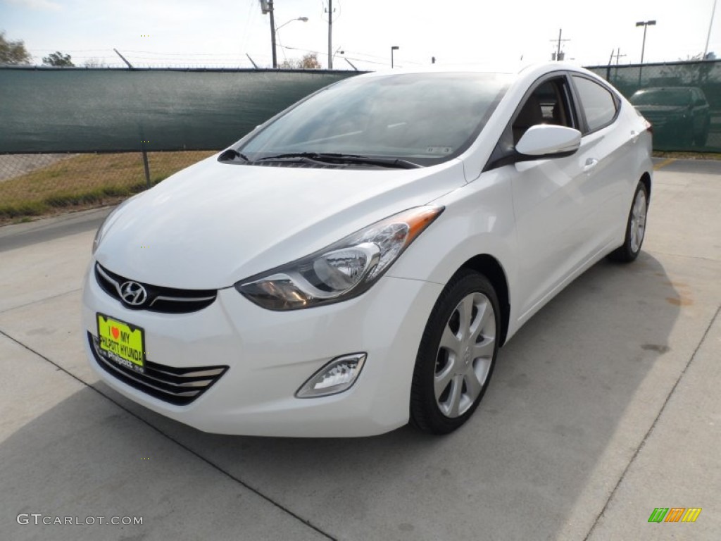 2012 Elantra Limited - Shimmering White / Beige photo #7