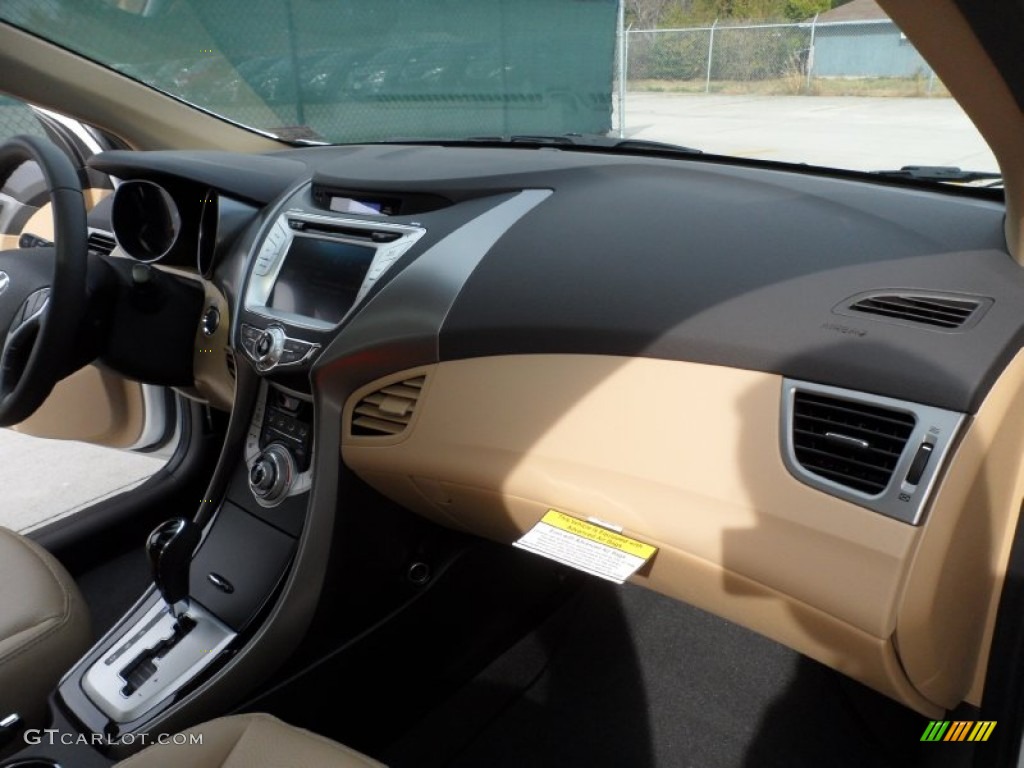 2012 Elantra Limited - Shimmering White / Beige photo #19