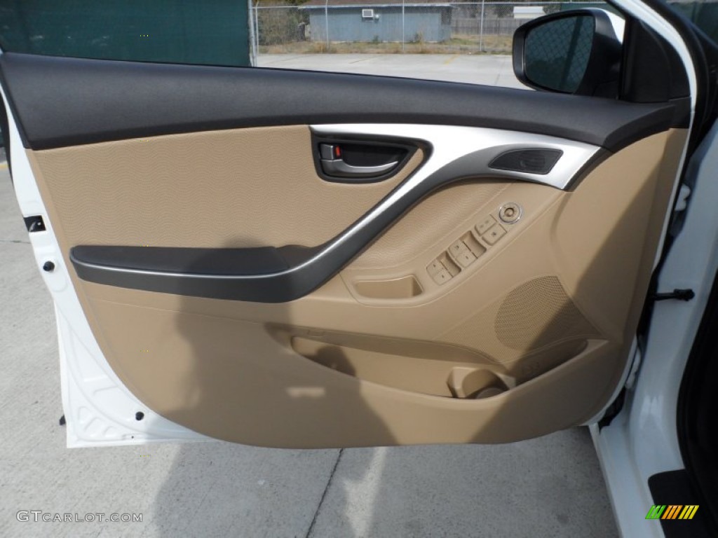 2012 Elantra Limited - Shimmering White / Beige photo #22