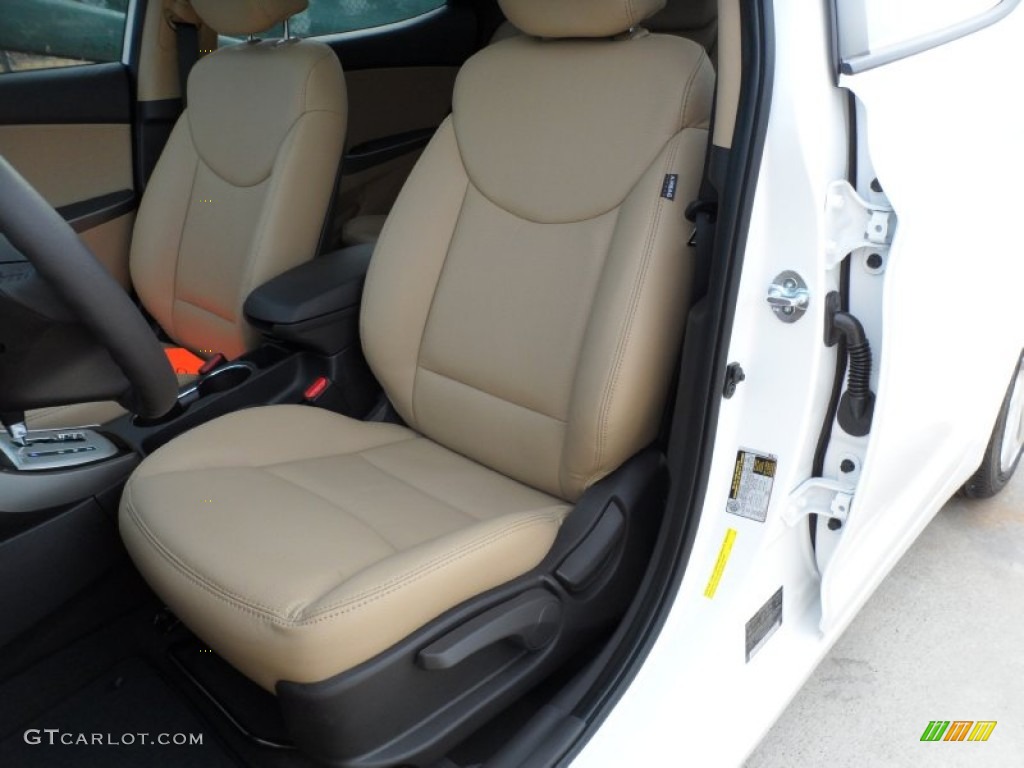2012 Elantra Limited - Shimmering White / Beige photo #24