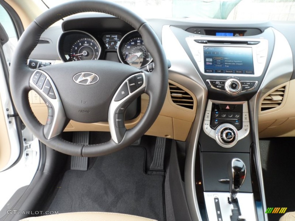2012 Elantra Limited - Shimmering White / Beige photo #27