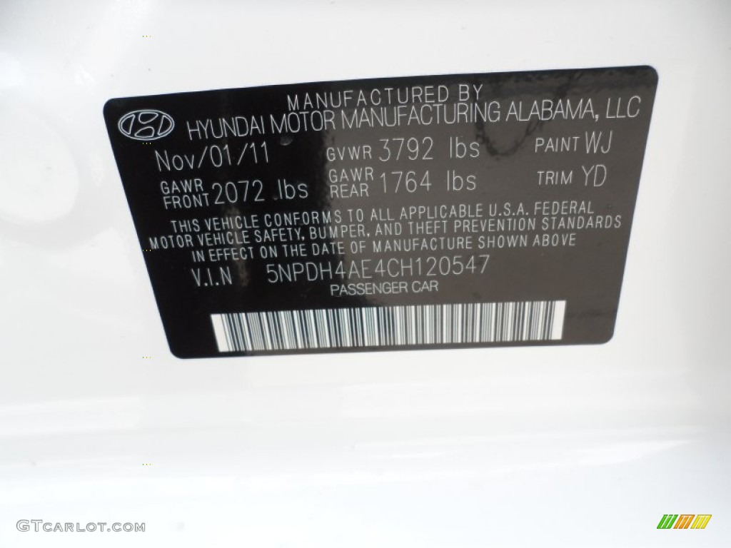 2012 Elantra Limited - Shimmering White / Beige photo #36