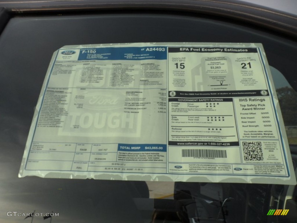 2012 Ford F150 FX2 SuperCrew Window Sticker Photo #58442760