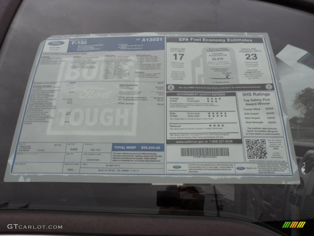 2012 Ford F150 XLT SuperCrew Window Sticker Photo #58443225