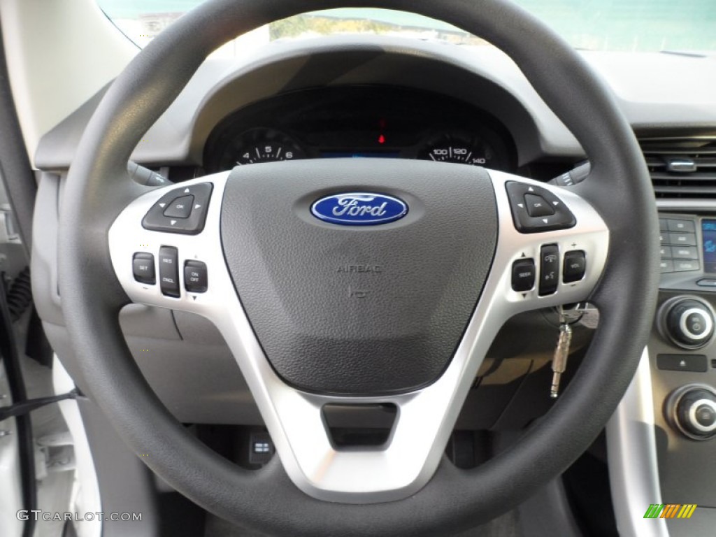 2012 Ford Edge SE EcoBoost Medium Light Stone Steering Wheel Photo #58443813