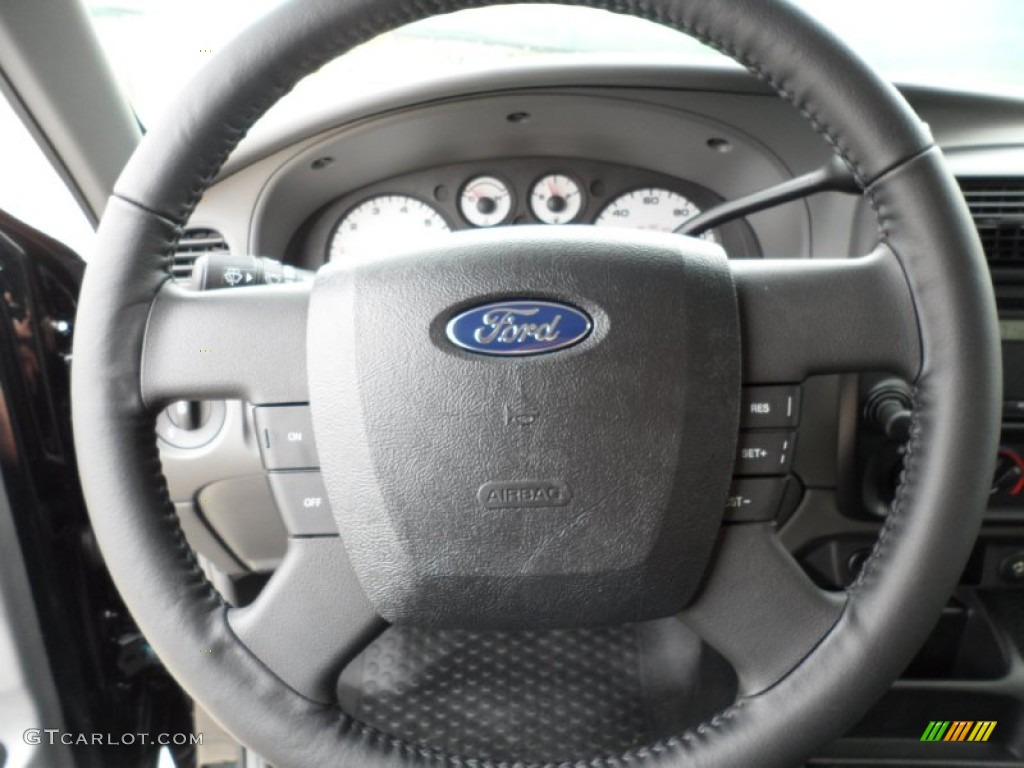 2011 Ford Ranger Sport SuperCab Medium Dark Flint Steering Wheel Photo #58444242