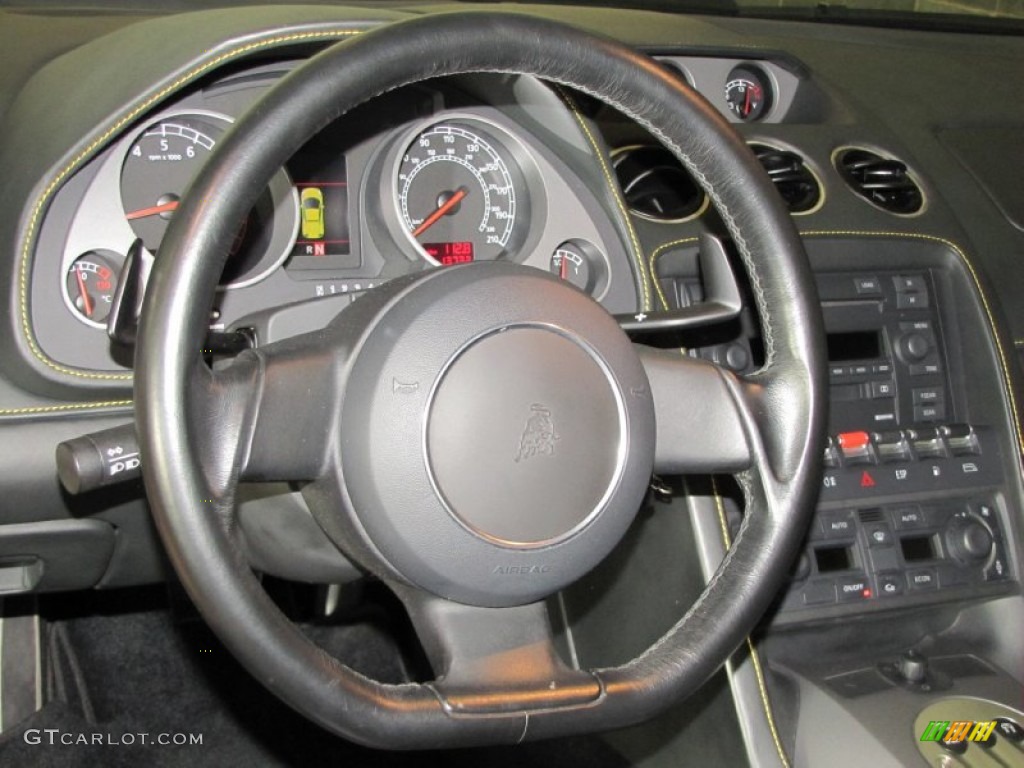 2004 Lamborghini Gallardo Coupe Nero Perseus Steering Wheel Photo #58444605