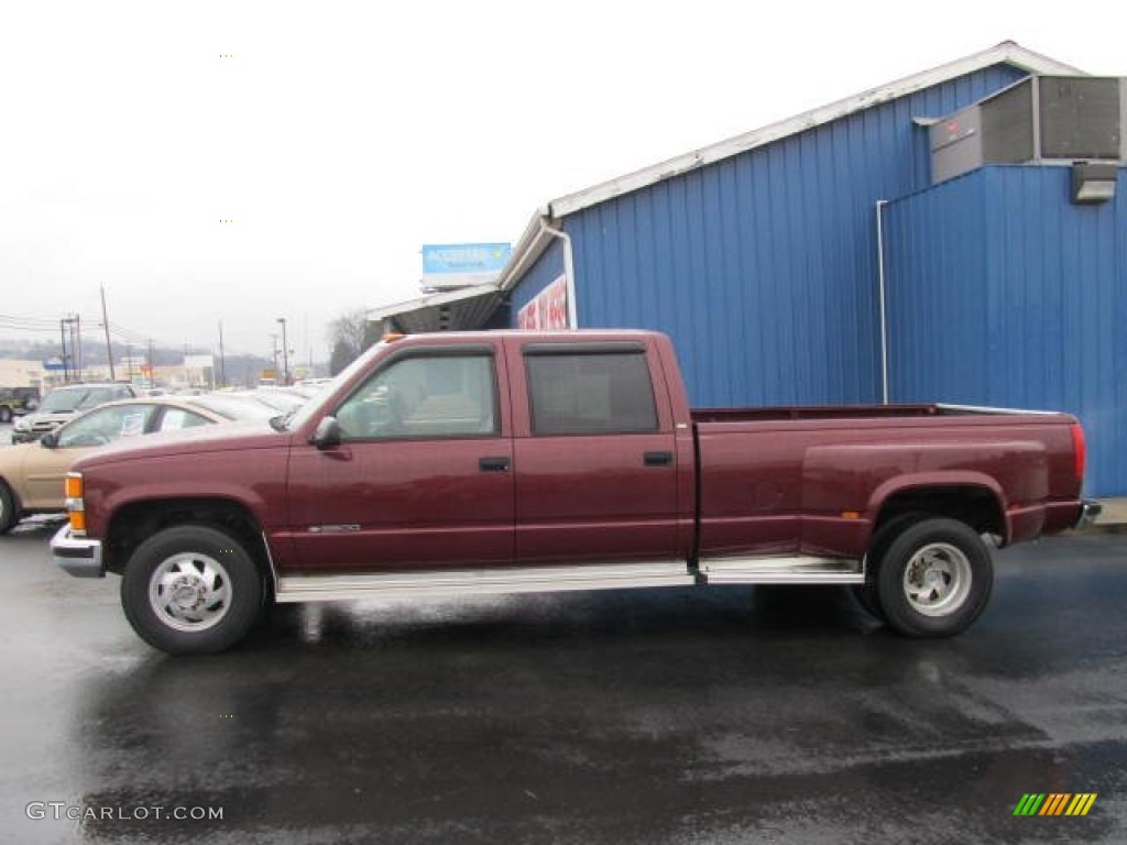 Dark Carmine Red Metallic 1997 Chevrolet C/K 3500 K3500 Crew Cab Dually Exterior Photo #58448315