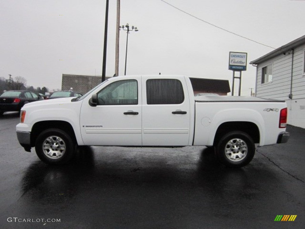 2008 Sierra 1500 SLE Crew Cab 4x4 - Summit White / Ebony photo #4