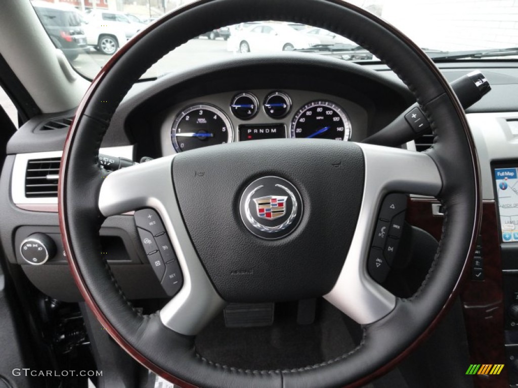 2012 Cadillac Escalade ESV Luxury AWD Ebony/Ebony Steering Wheel Photo #58450311