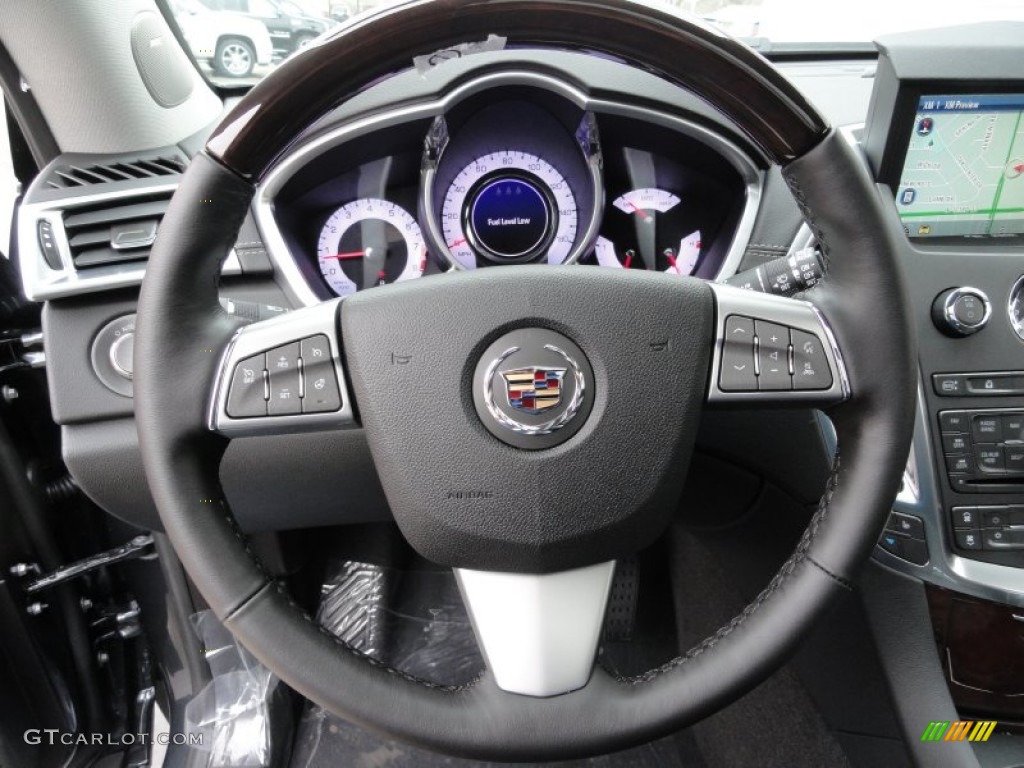 2012 Cadillac SRX Luxury AWD Ebony/Ebony Steering Wheel Photo #58450499