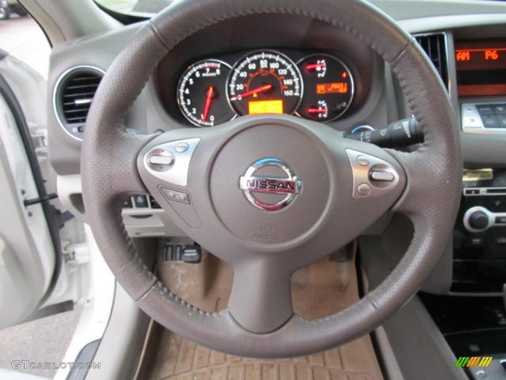2009 Maxima 3.5 SV - Winter Frost White / Caffe Latte photo #9