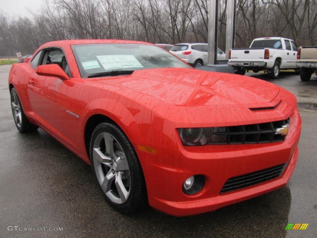 2012 Camaro SS/RS Coupe - Inferno Orange Metallic / Gray photo #5