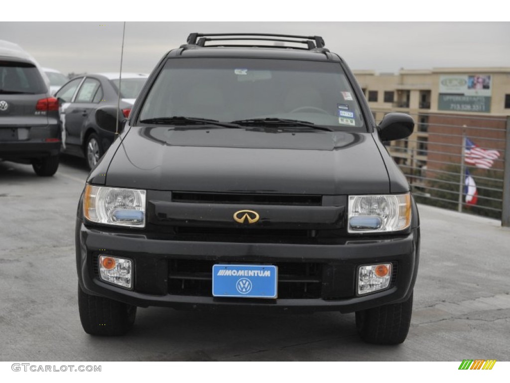 2002 QX4  - Black Obsidian / Stone Beige photo #2