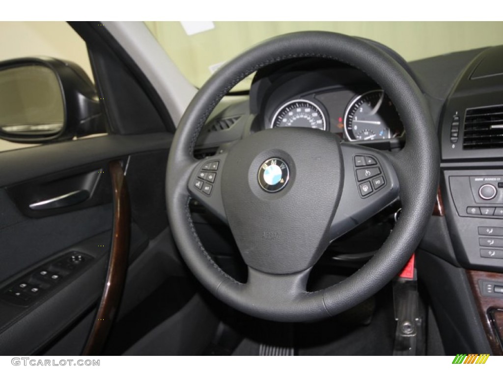 2010 BMW X3 xDrive30i Black Steering Wheel Photo #58458410