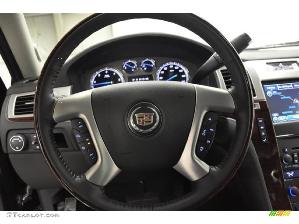 2012 Cadillac Escalade EXT Premium AWD Ebony/Ebony Steering Wheel Photo #58461524