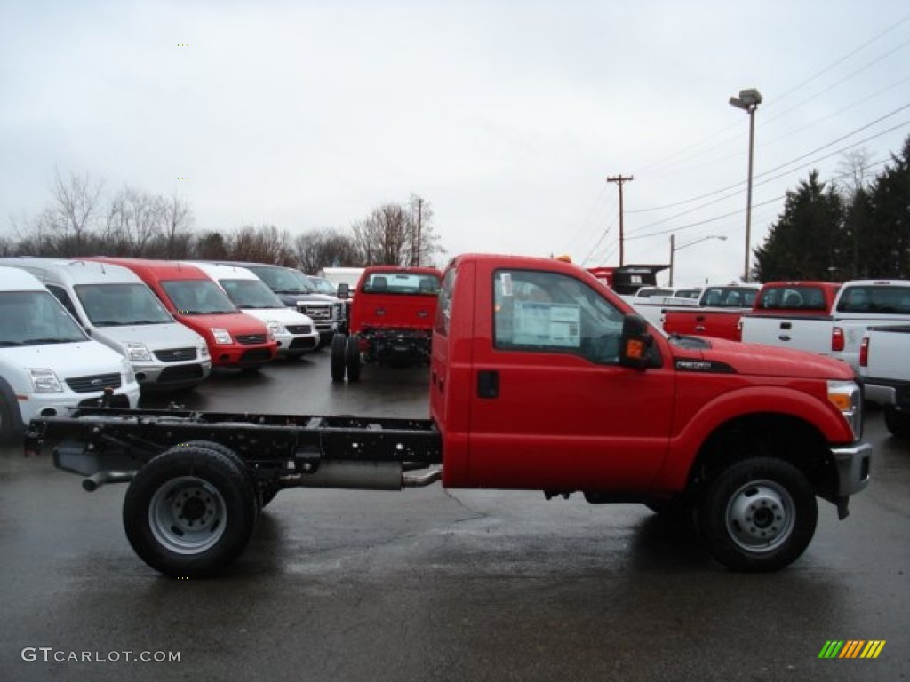 2012 F350 Super Duty XL SuperCab 4x4 Dually Chassis - Vermillion Red / Steel photo #1