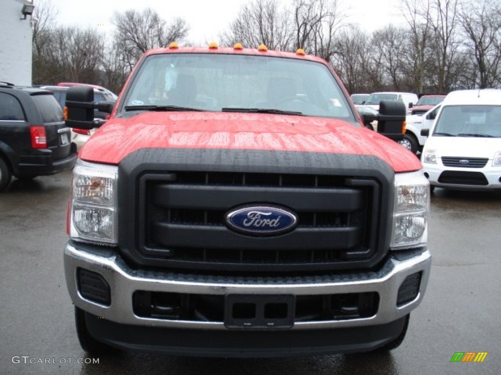 2012 F350 Super Duty XL SuperCab 4x4 Dually Chassis - Vermillion Red / Steel photo #3