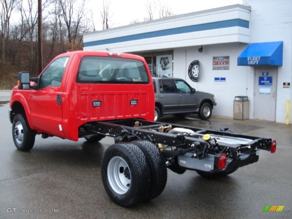 2012 F350 Super Duty XL SuperCab 4x4 Dually Chassis - Vermillion Red / Steel photo #6