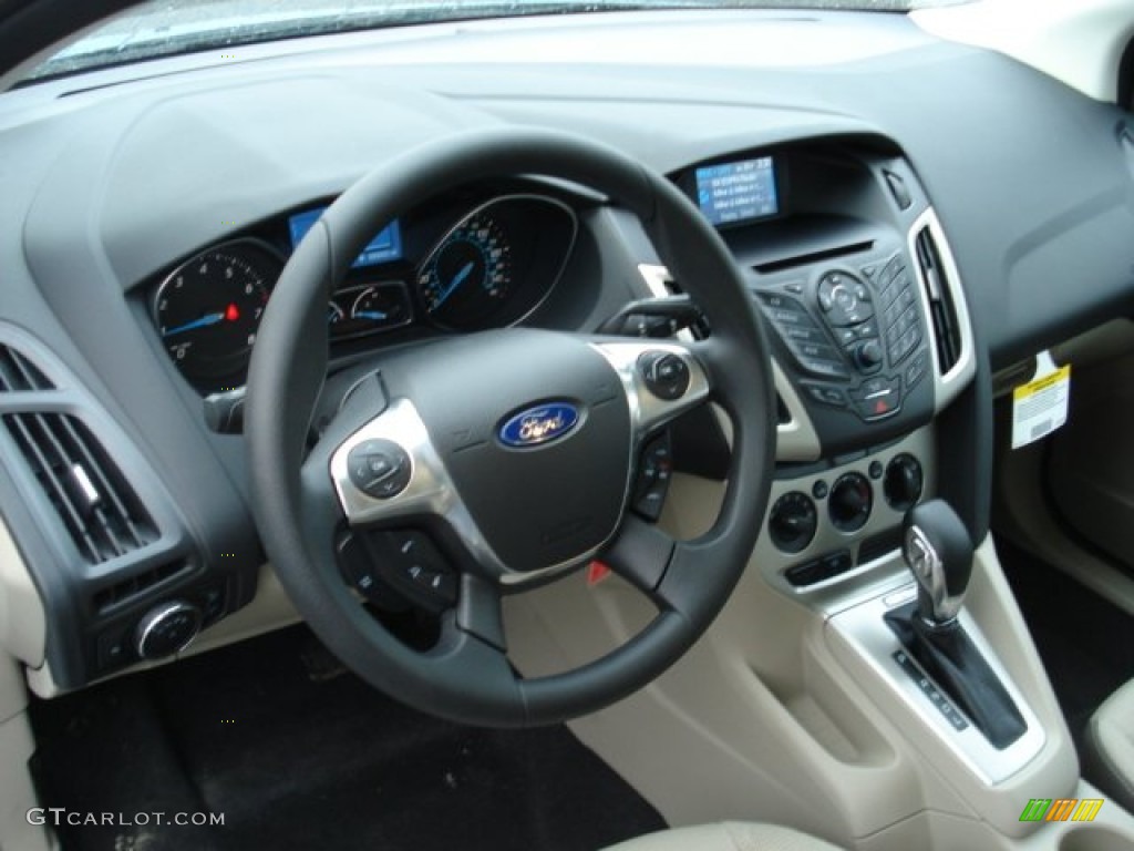 2012 Focus SE 5-Door - Frosted Glass Metallic / Stone photo #10