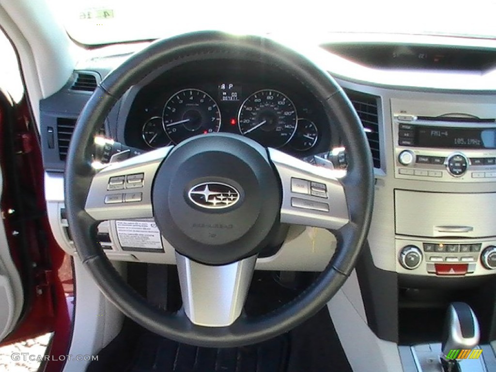 2011 Subaru Outback 2.5i Premium Wagon Warm Ivory Steering Wheel Photo #58466948